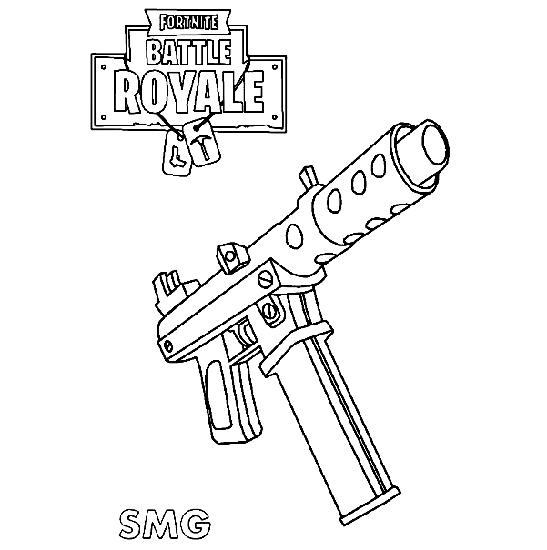 SMG Class from Fortnite Battle Royale Coloring Pages
