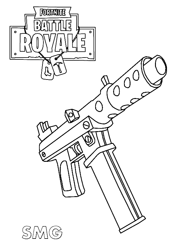 SMG Class from Fortnite Battle Royale Coloring Pages
