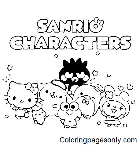 Sanrio Characters Sheets Coloring Page