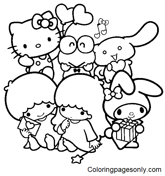Sanrio Characters Coloring Pages - Free Printable Coloring Pages