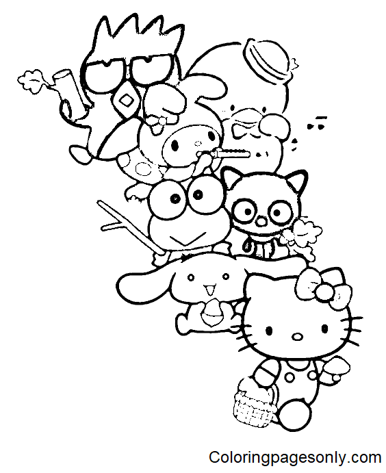 50 Sanrio Characters Coloring Pages Free Printable PDF
