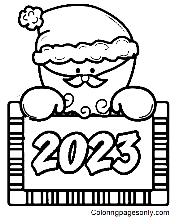 Papá Noel Navidad 2023 Página Para Colorear