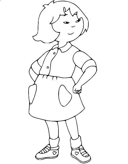 Sarah from Caillou Coloring Page