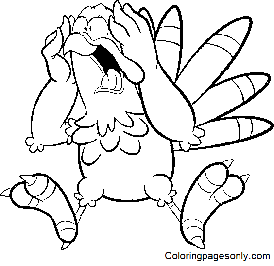 Screaming Turkey Coloring Page