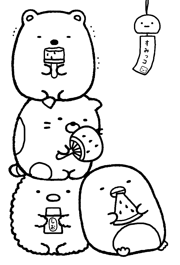 白熊、Neko、炸猪排、来自 Sumikko Gurashi 的企鹅