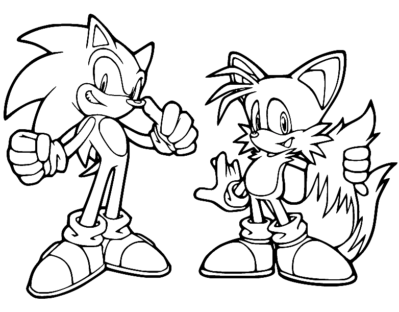 Desenhos de Tails e Sonic para Colorir e Imprimir 