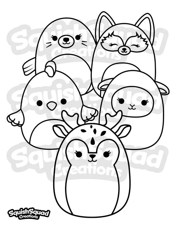 Squishmallow Free Coloring Page