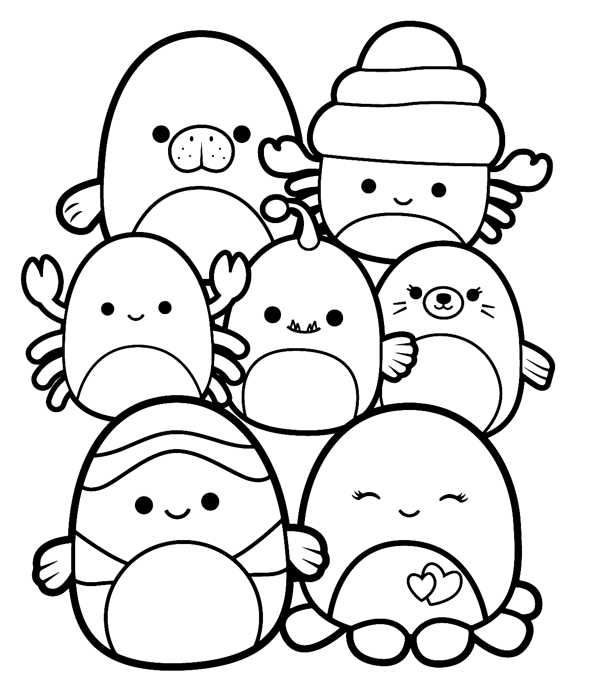 Squishmallow Sea Squad Coloring Pages