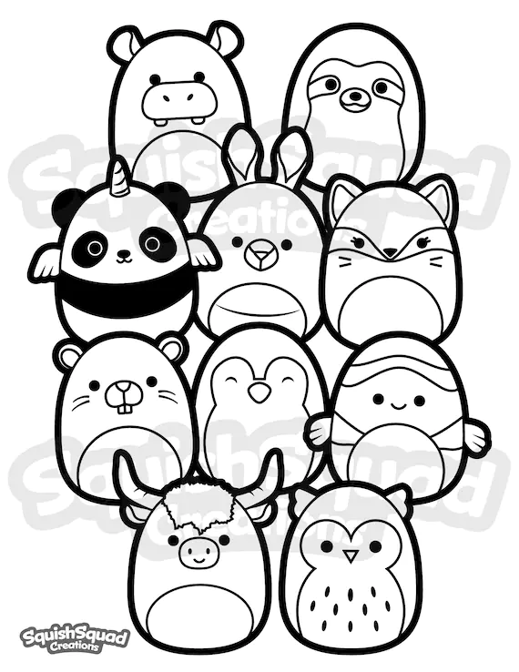 Squishmallow to Print Coloring Page
