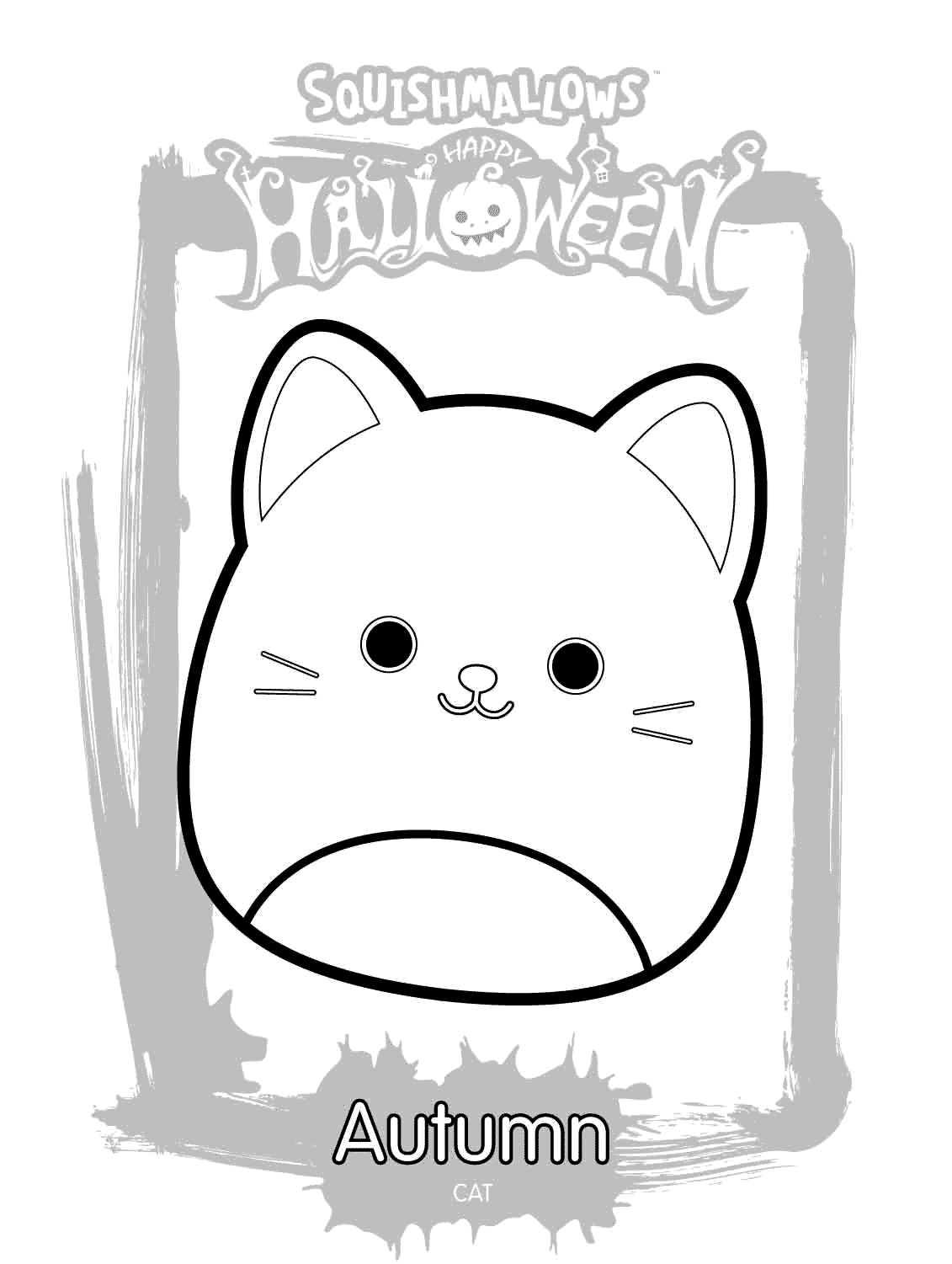 Squishmallows Autumn Coloring Page