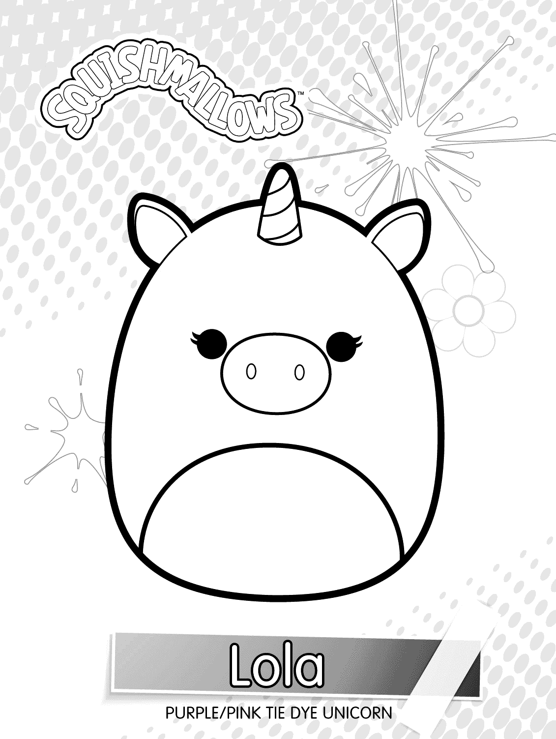 Squishmallows 萝拉 Coloring Page