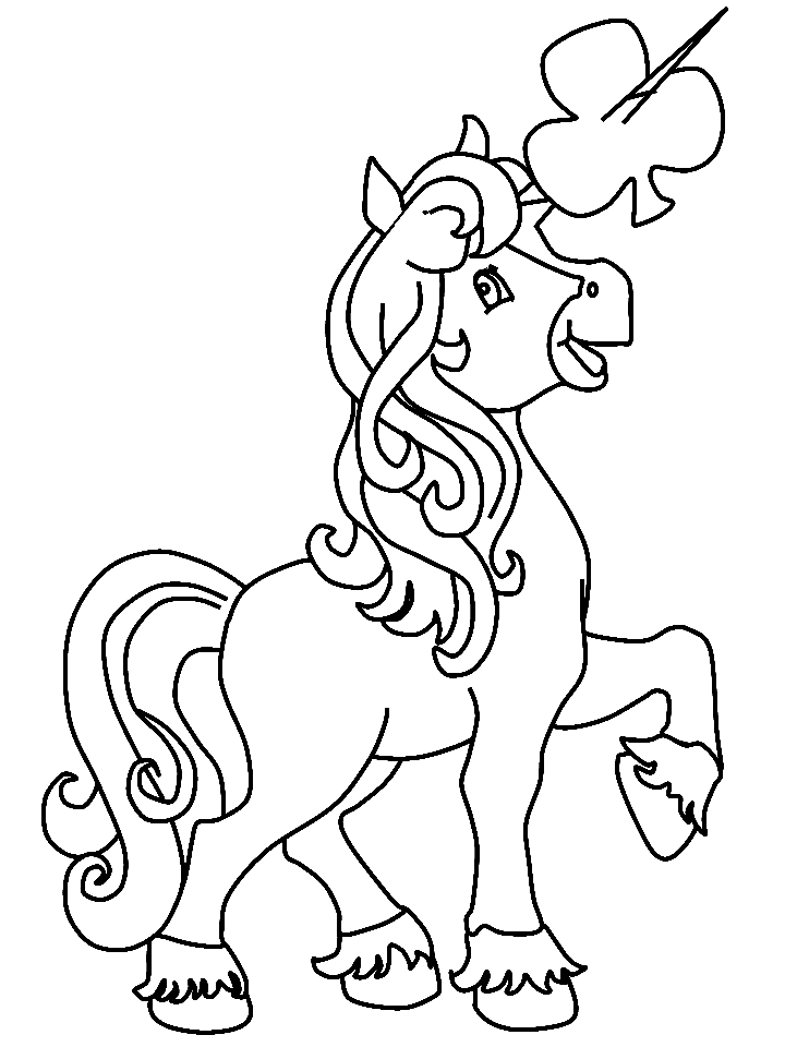 St. Patrick’s Day Unicorn Coloring Page