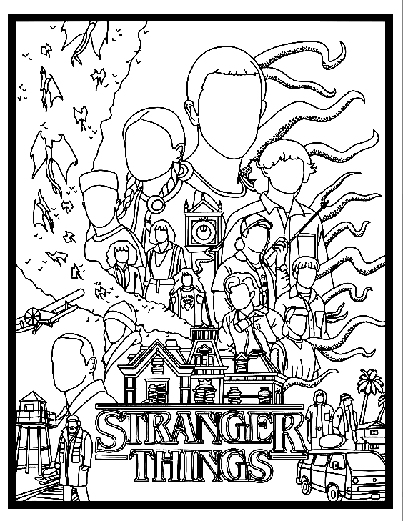 Stranger Things to Print Coloring Page