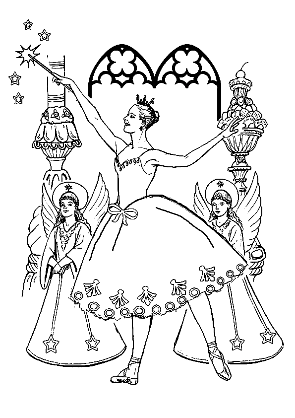 Sugar Plum Fairy in Nutcracker Coloring Page