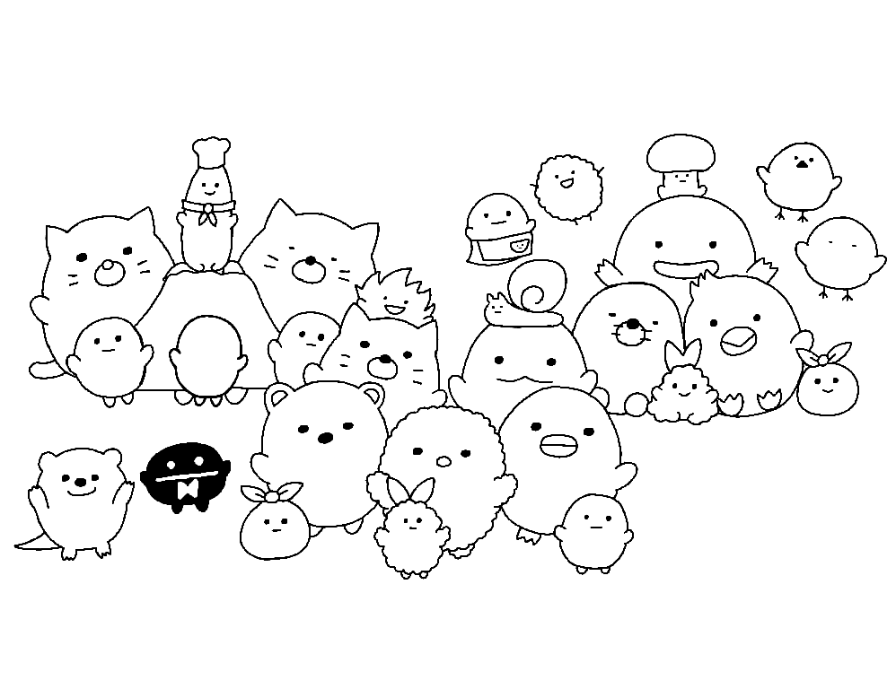 Sumikko Gurashi Characters Coloring Pages Sumikko Gurashi Coloring 