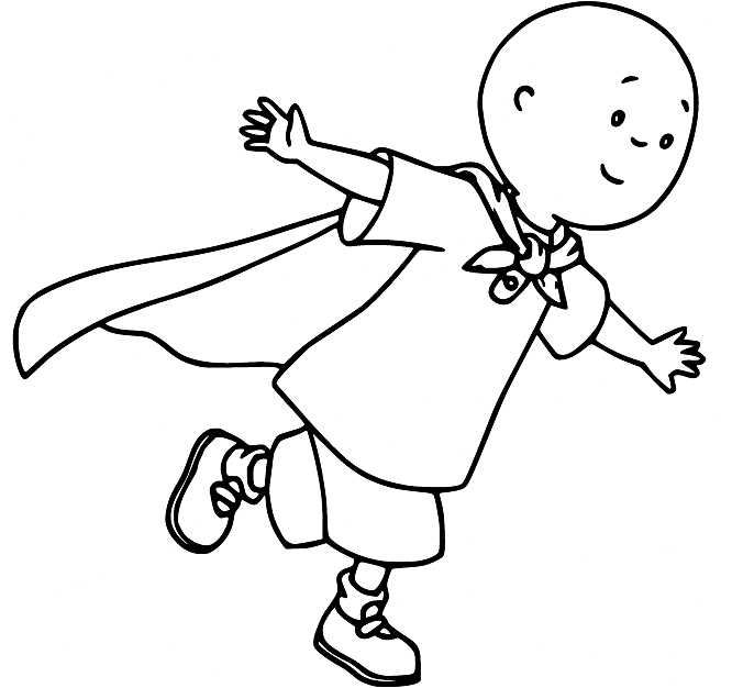 Superhero Caillou Coloring Pages