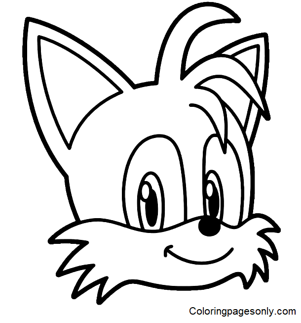 Tails Head Coloring Page