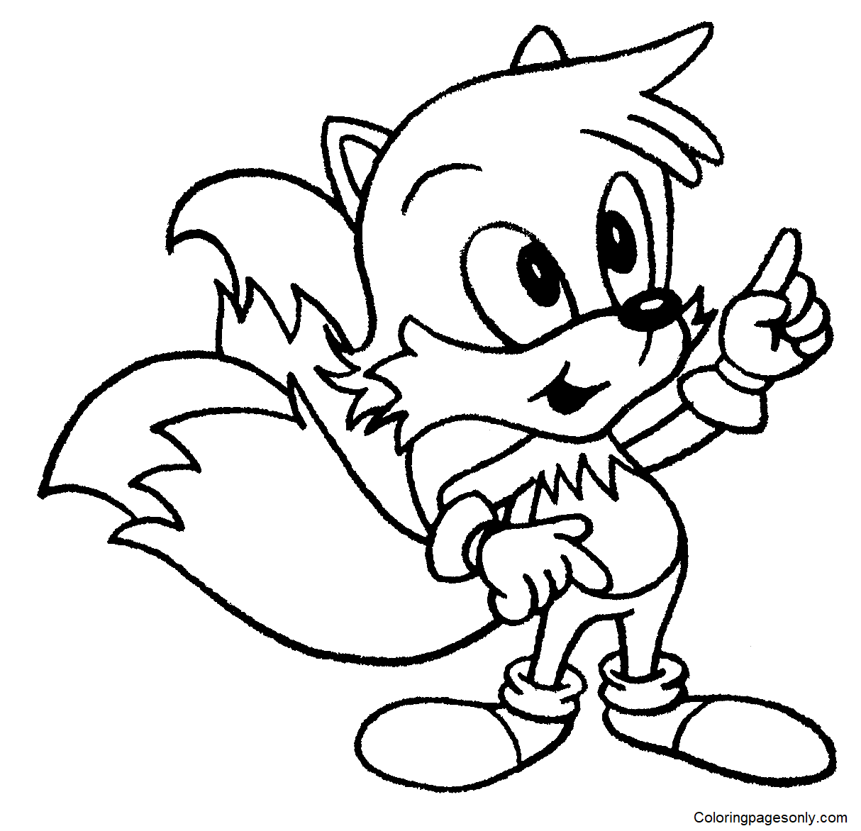 Tails Miles Prower Coloring Pages