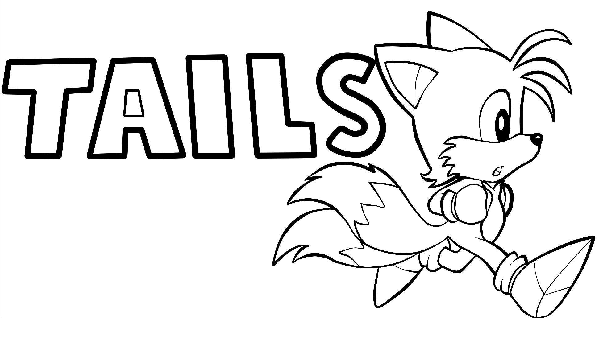 Tails Running Coloring Page