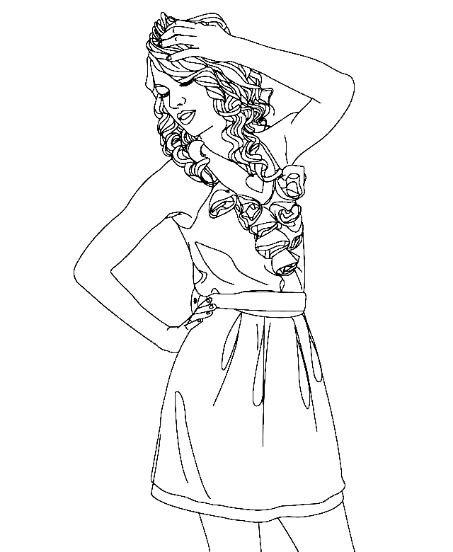 Taylor Swift Posing Coloring Pages