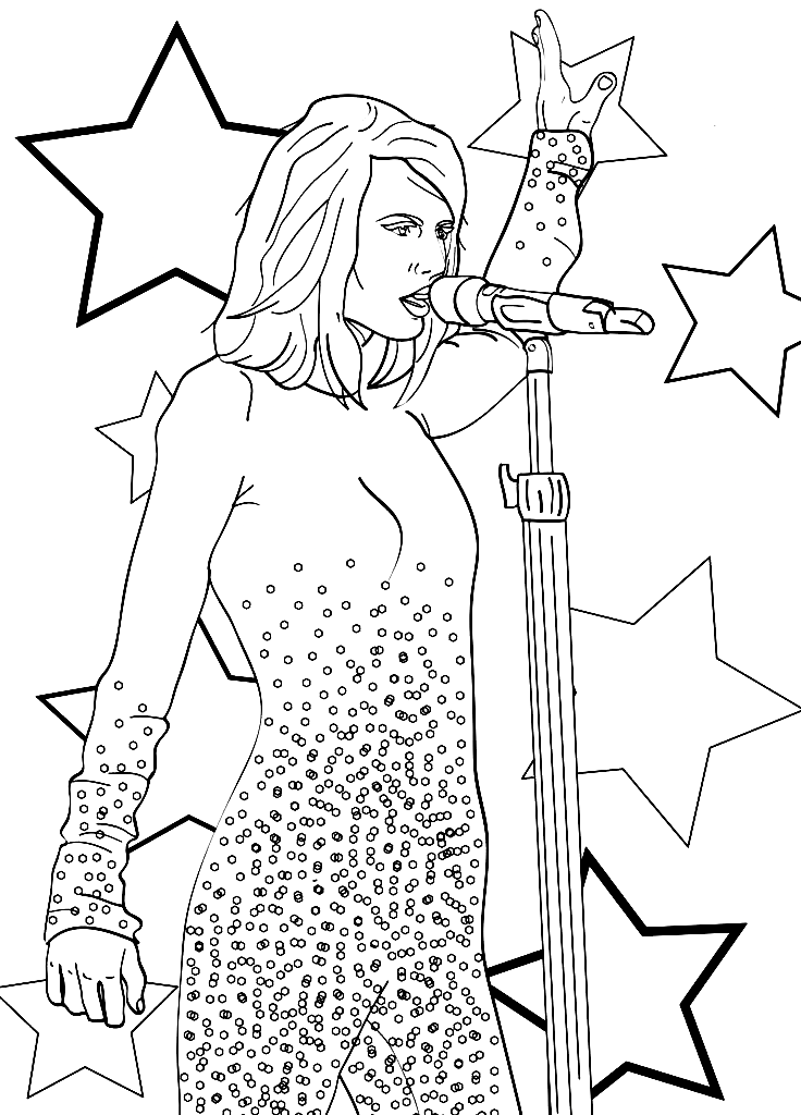 Desenho de Taylor Swift para colorir