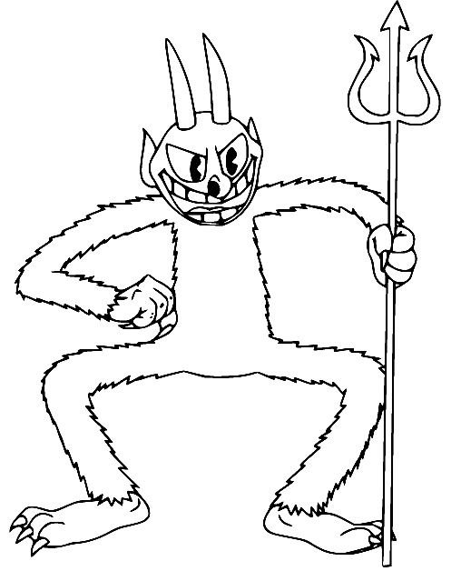 The Devil from Cuphead Coloring Page