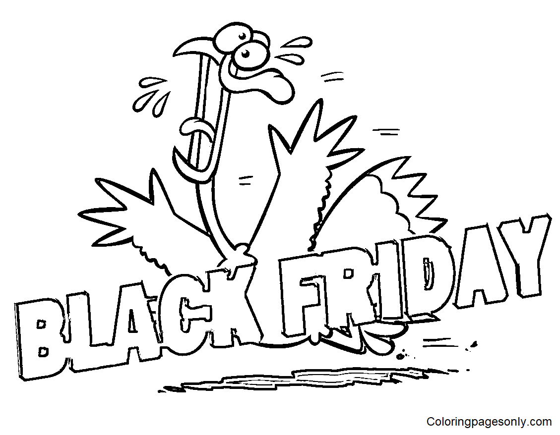Turkey Black Friday Coloring Page