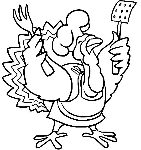 Turkey Chef Coloring Page