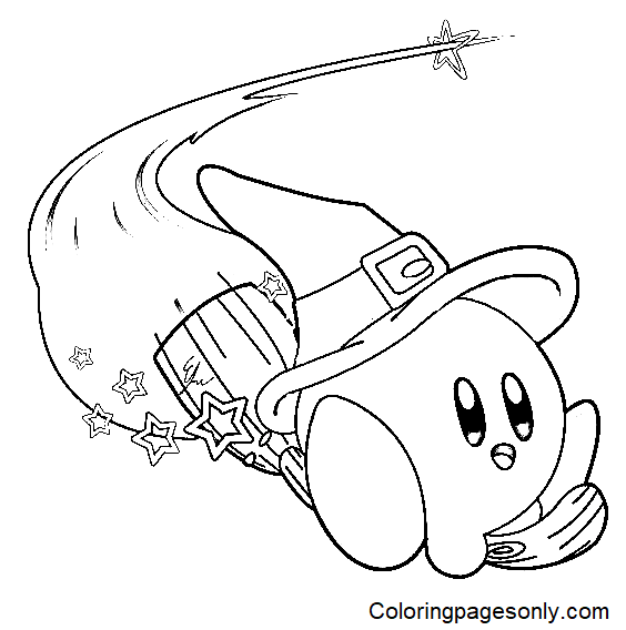 Witch Kirby Coloring Page