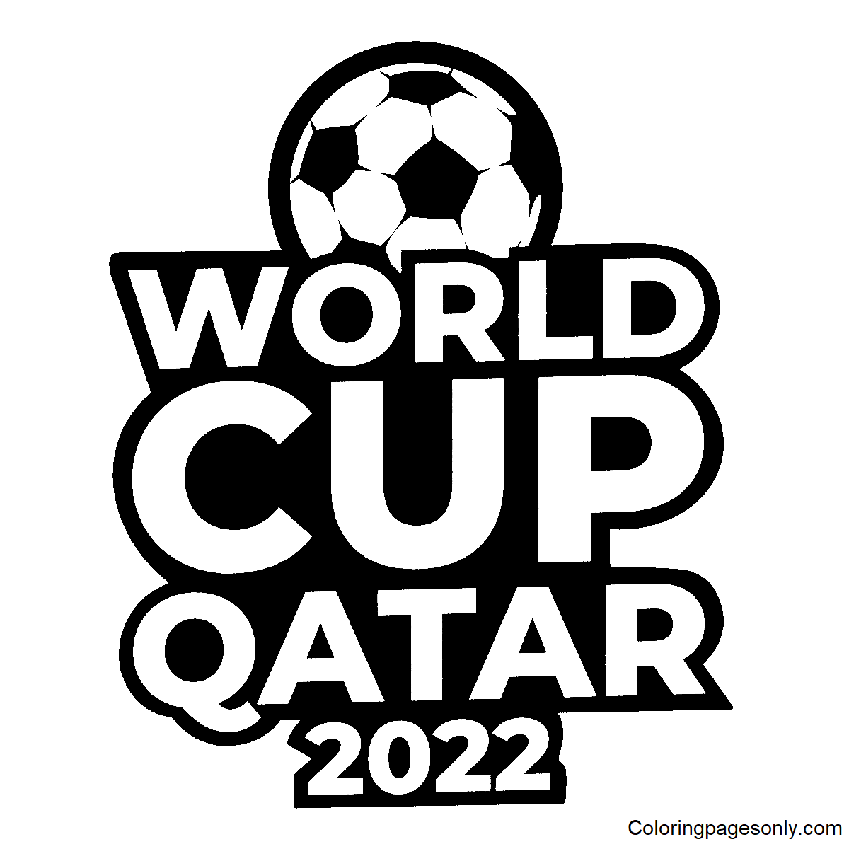 Desenho para colorir da Copa do Mundo 2022 no Catar