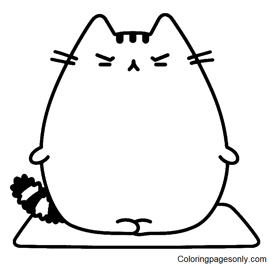 Yoga Pusheen Coloring Pages