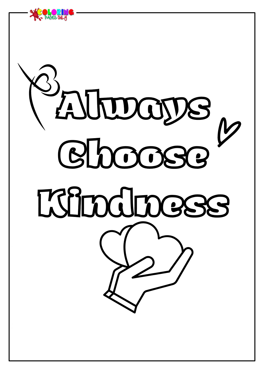 Always Choose Kindness Coloring Pages