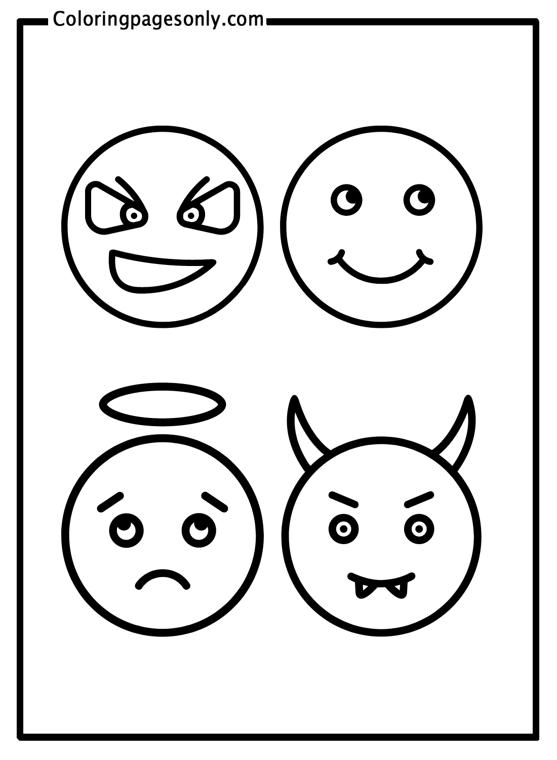 Angel Emotions And Emotions Evil Coloring Pages