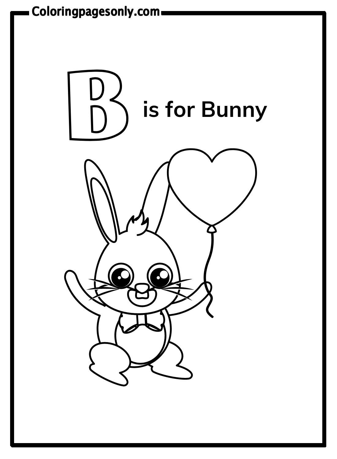 B Is For Bunny Coloring Pages