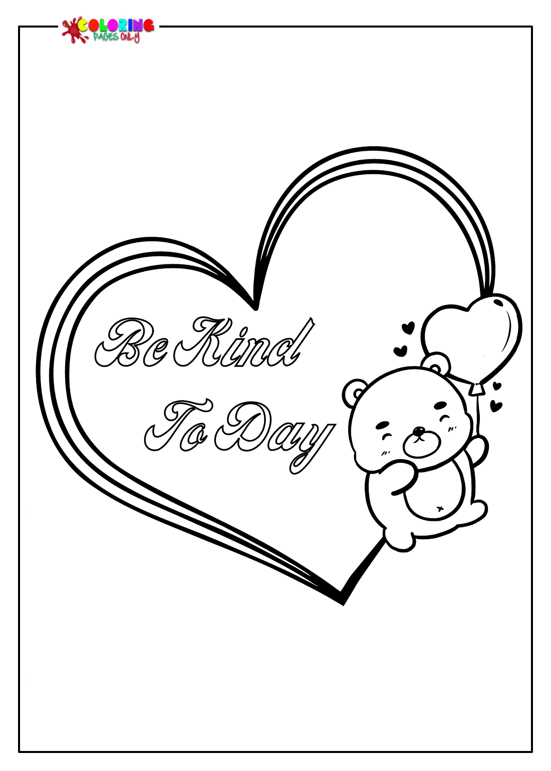 Be Kind To Day Free Coloring Pages
