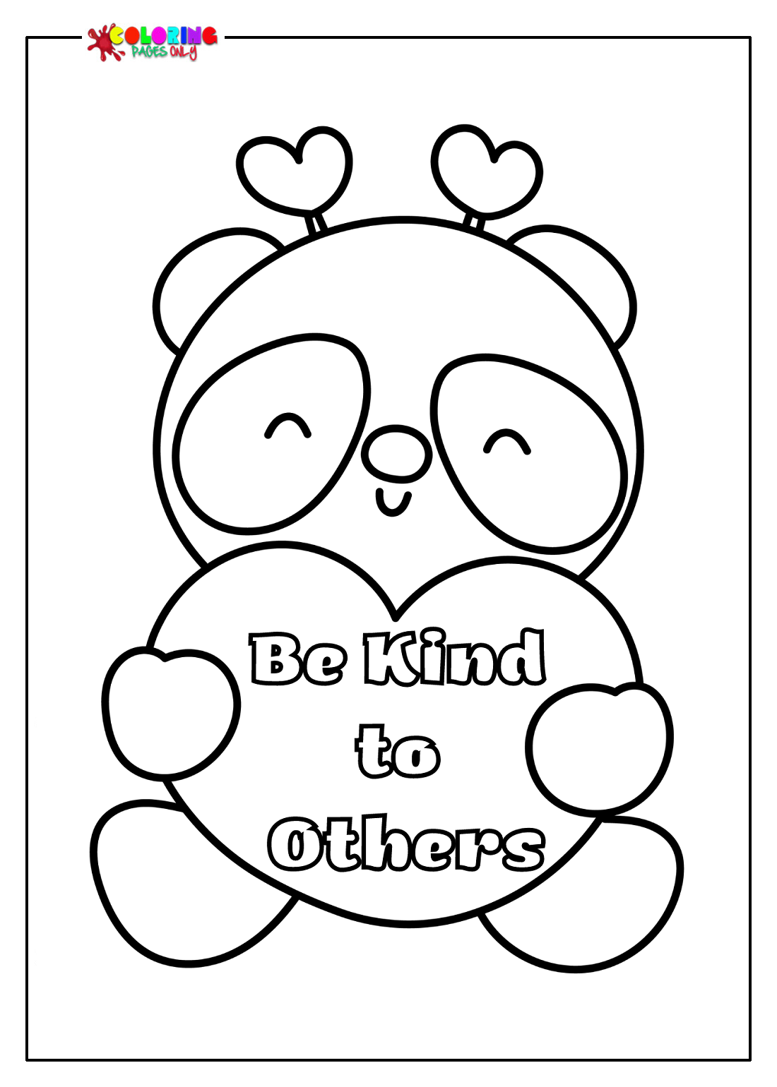 Be Kind to Others Coloring Page