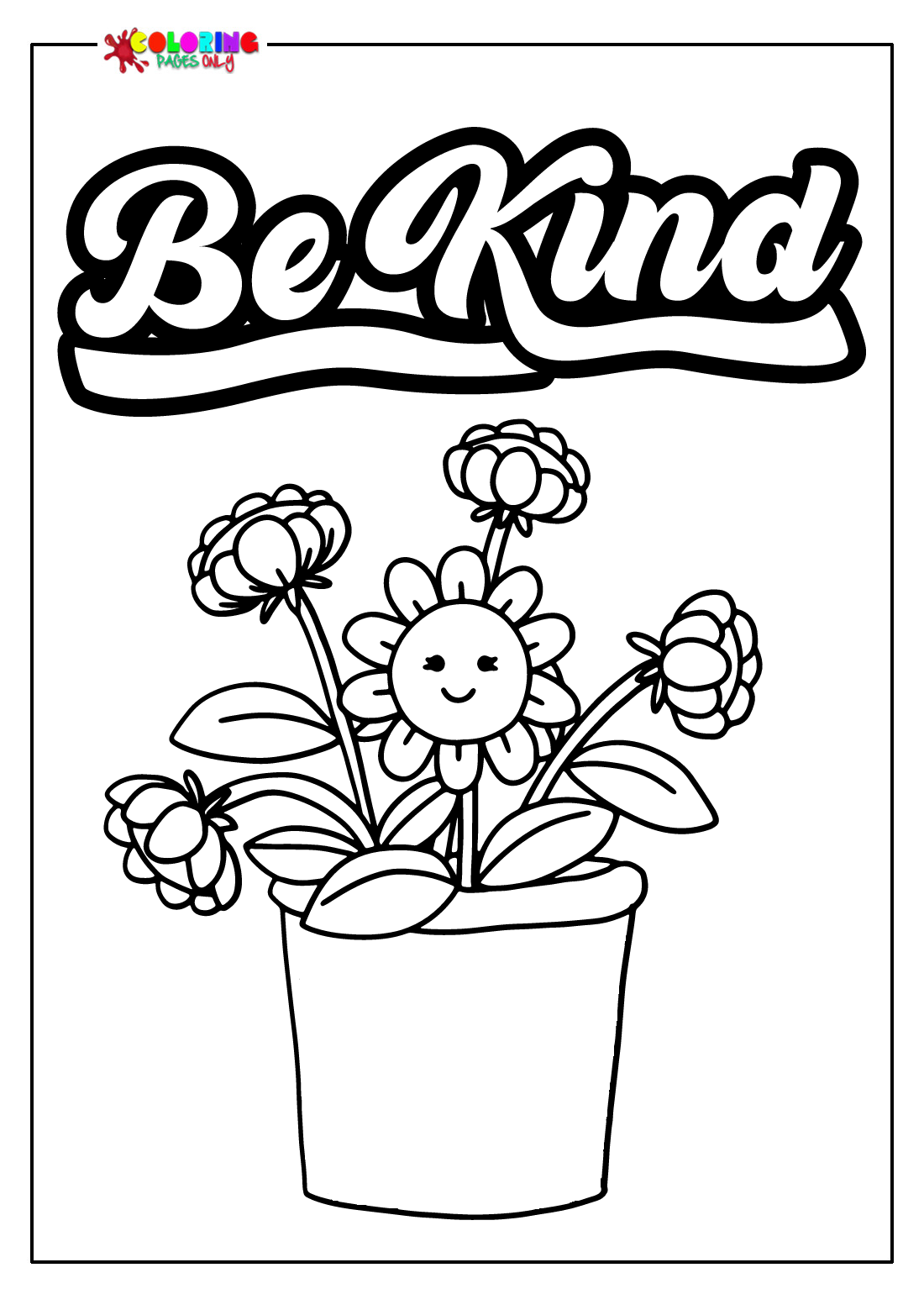 Be Kind to Print Coloring Page