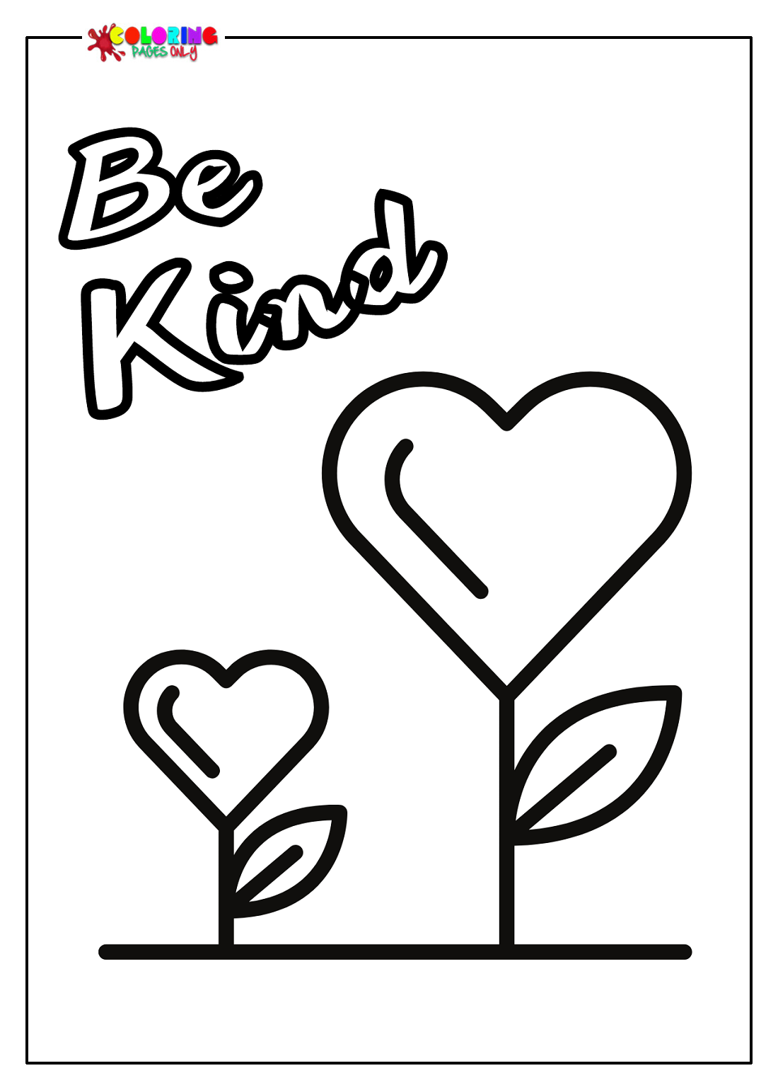 Be Kind Coloring Page