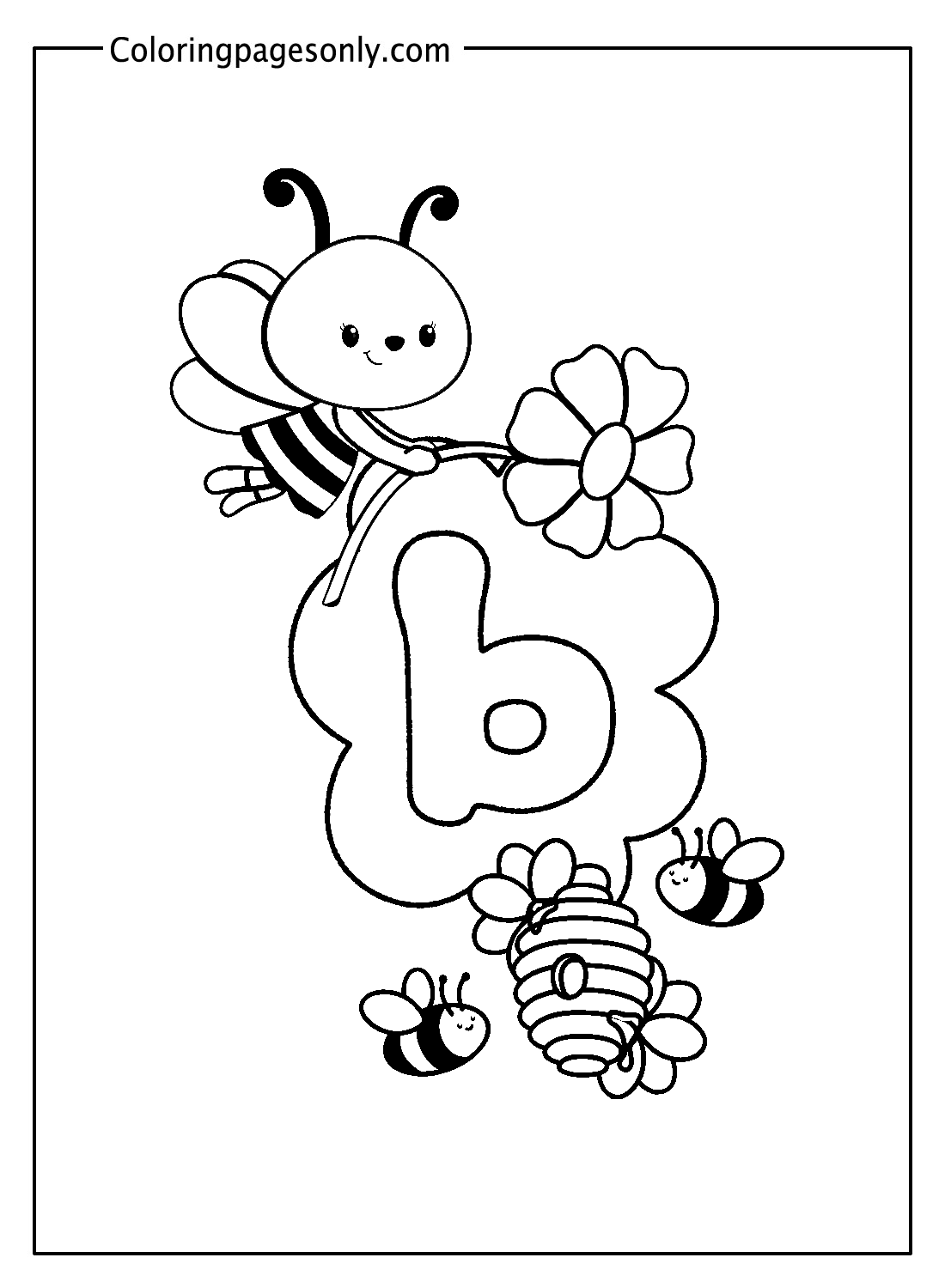 蜜蜂与字母 B 中的字母 b