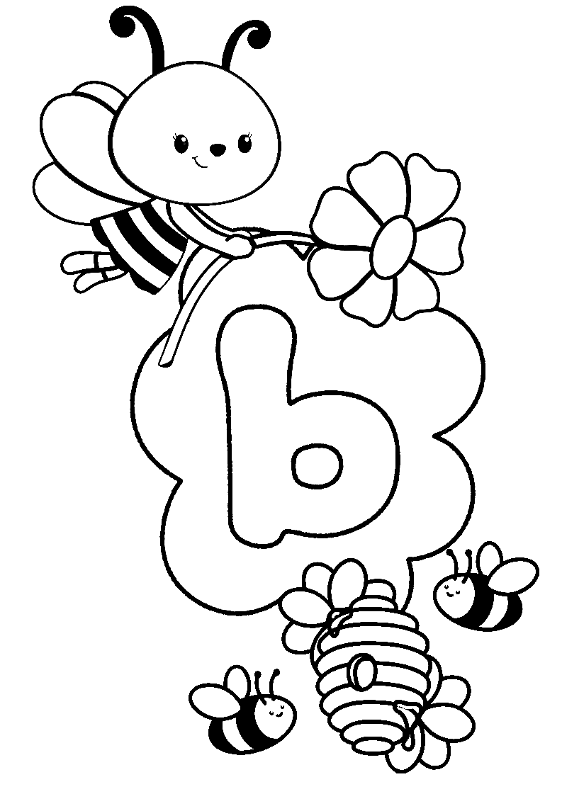 Letter B is for Bat Coloring Pages - Letter B Coloring Pages - Coloring ...