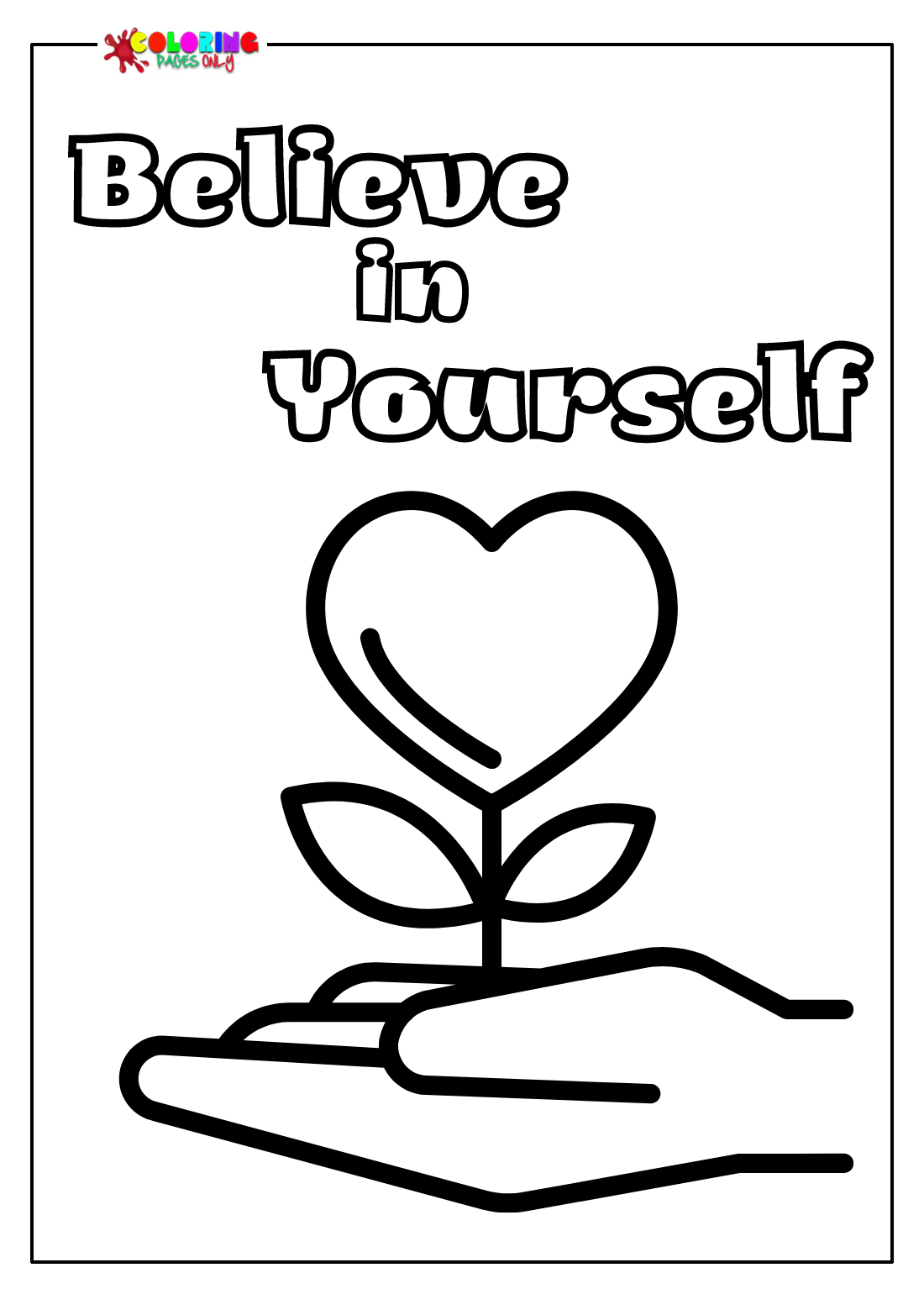 Believe in Yourself Coloring Page