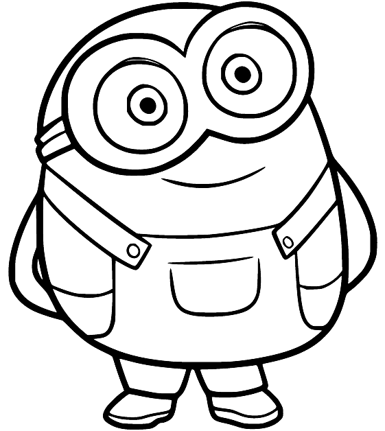 Bob Minion Smiling Coloring Pages