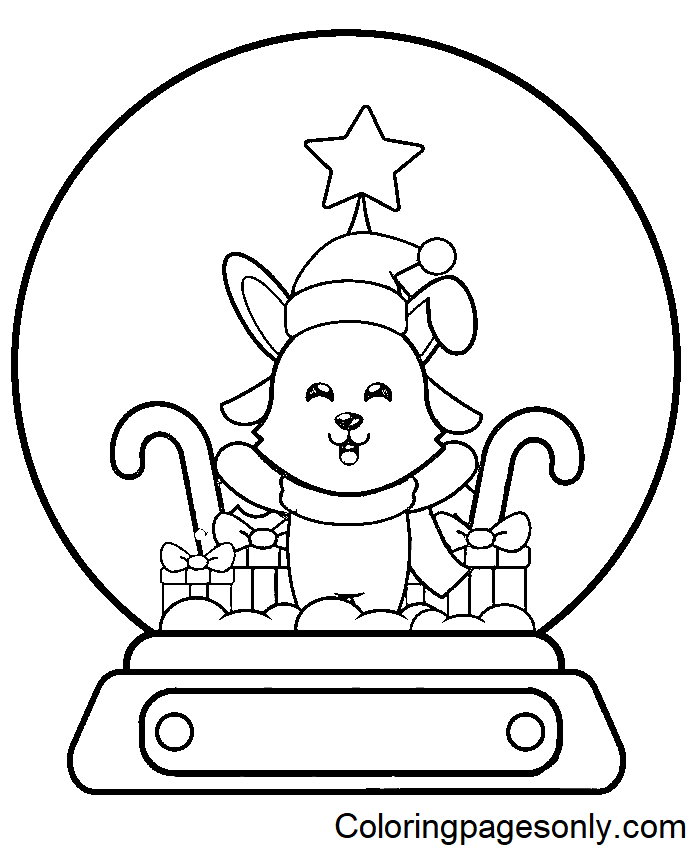 Рождество кролика в снежном шаре с Рождества 2023 года