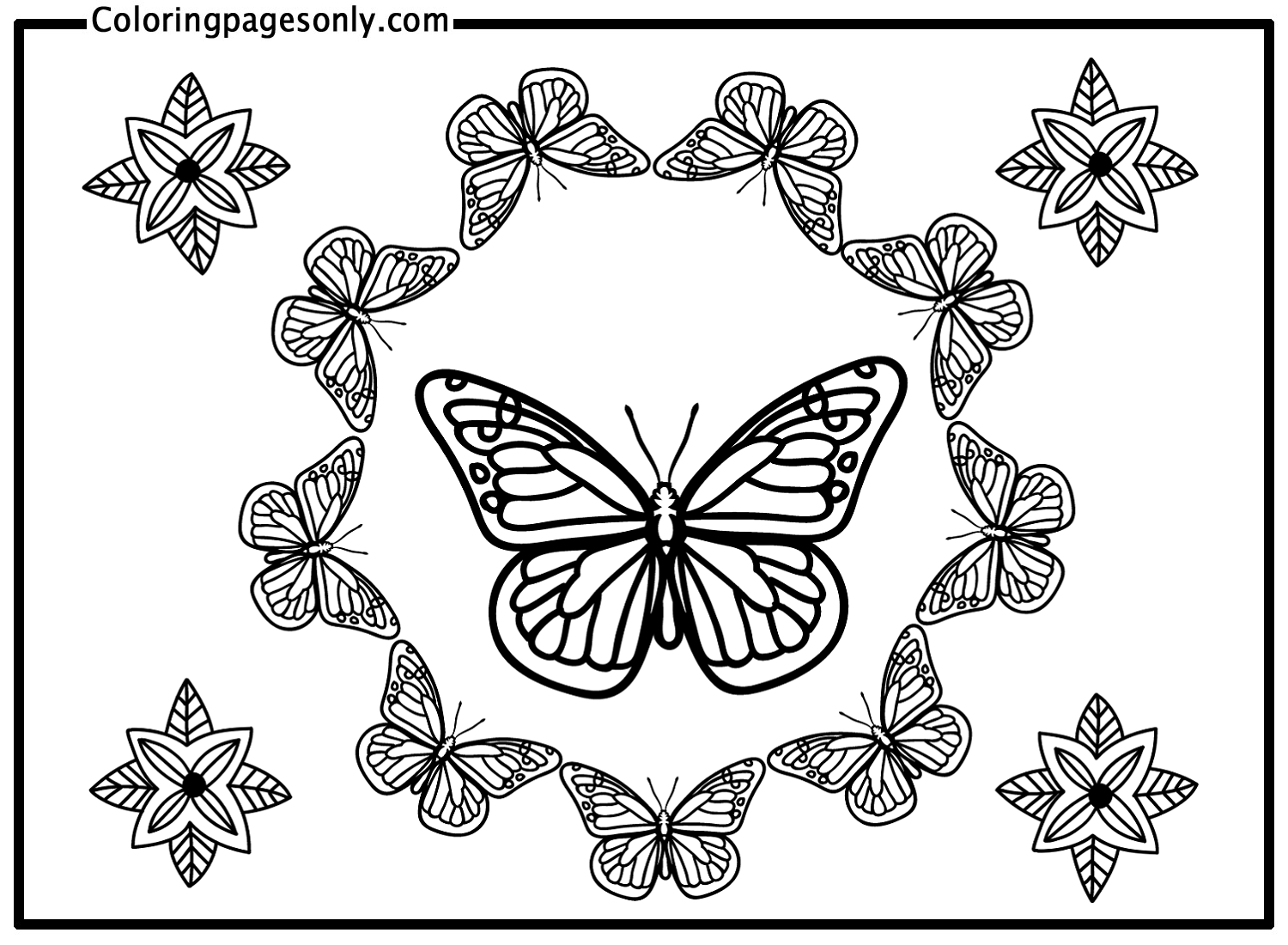 Butterfly Mandala Coloring Pages