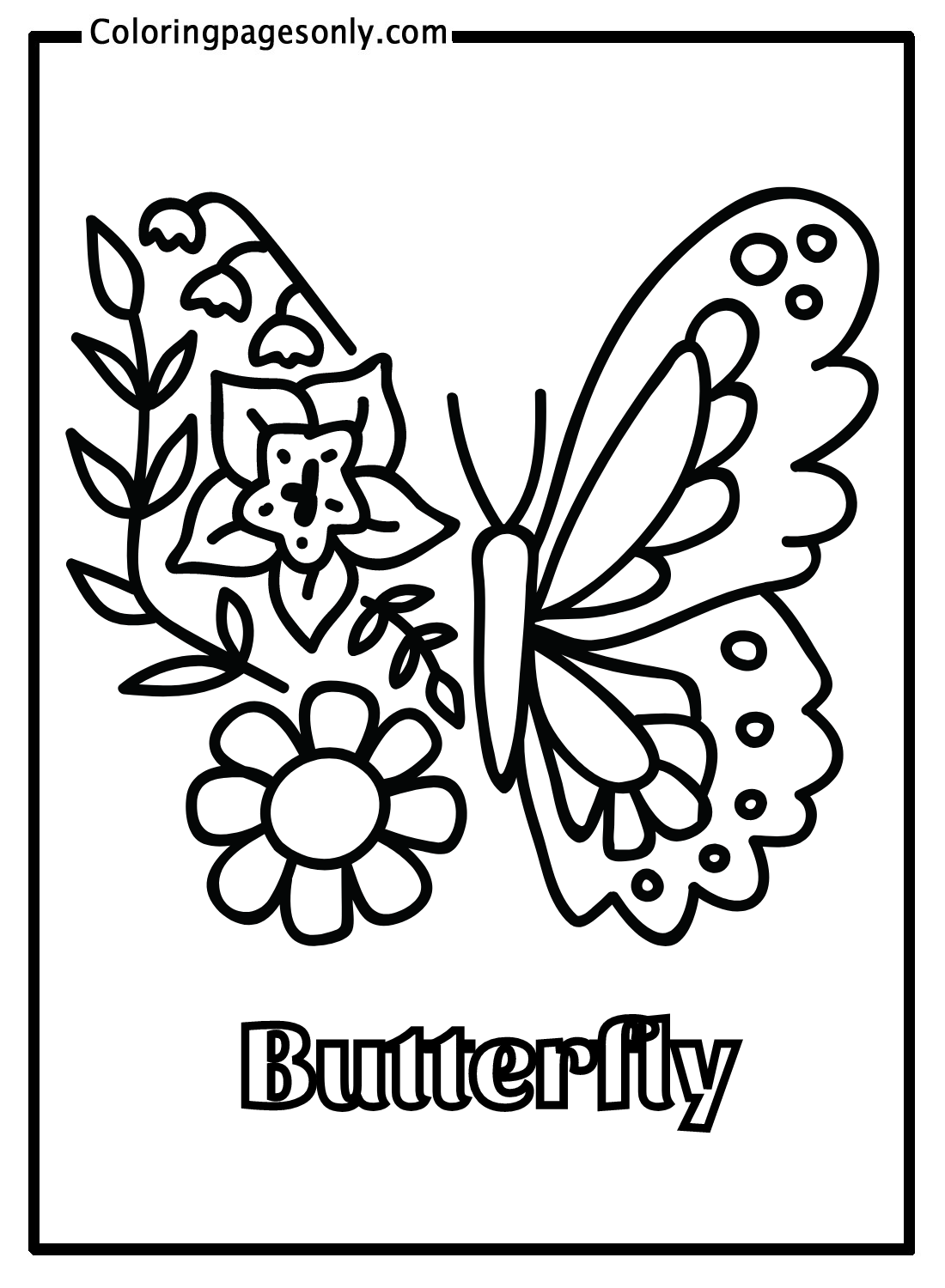 Vlinder met bloemen van Butterfly