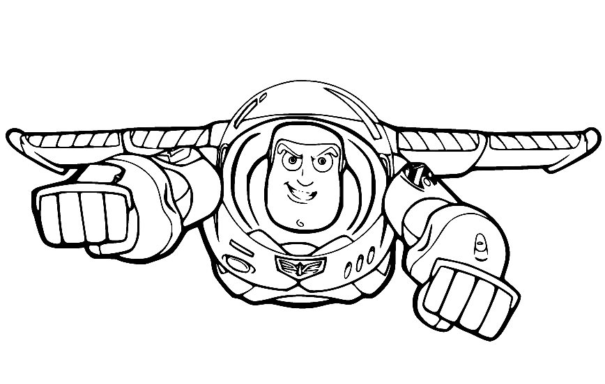 Buzz Flying Fast Coloring Pages