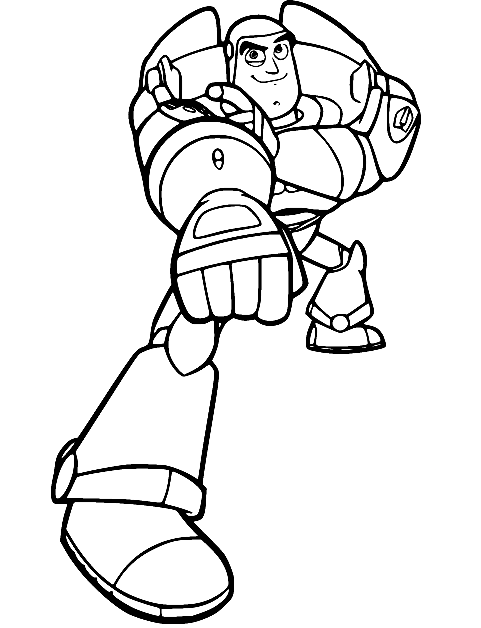 Buzz Lightyear Shooting Lasers Coloring Pages