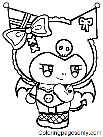 Charming Kuromi Coloring Pages