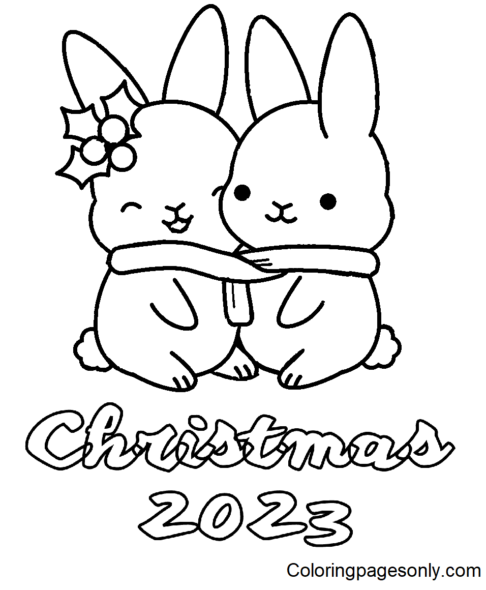 2023 年圣诞节的圣诞兔子
