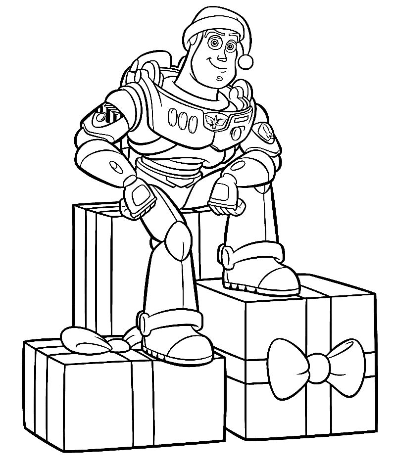 Christmas Buzz Lightyear Coloring Page